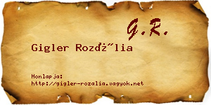 Gigler Rozália névjegykártya